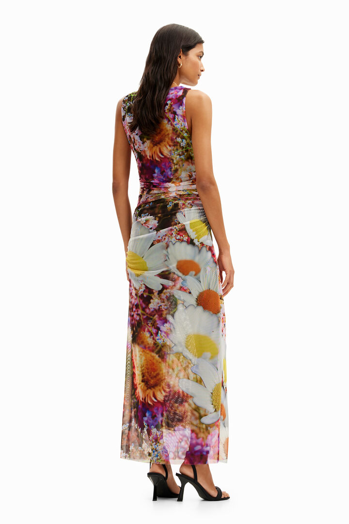 Vestido midi fotografía floral | Desigual