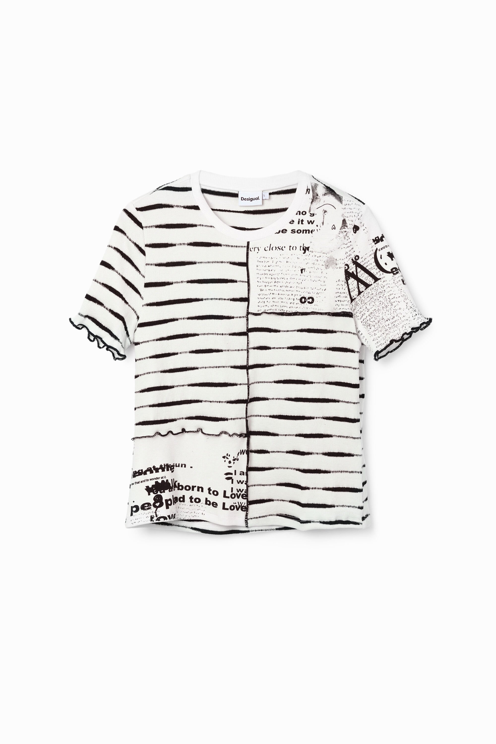 T-shirt patch strepen kranten