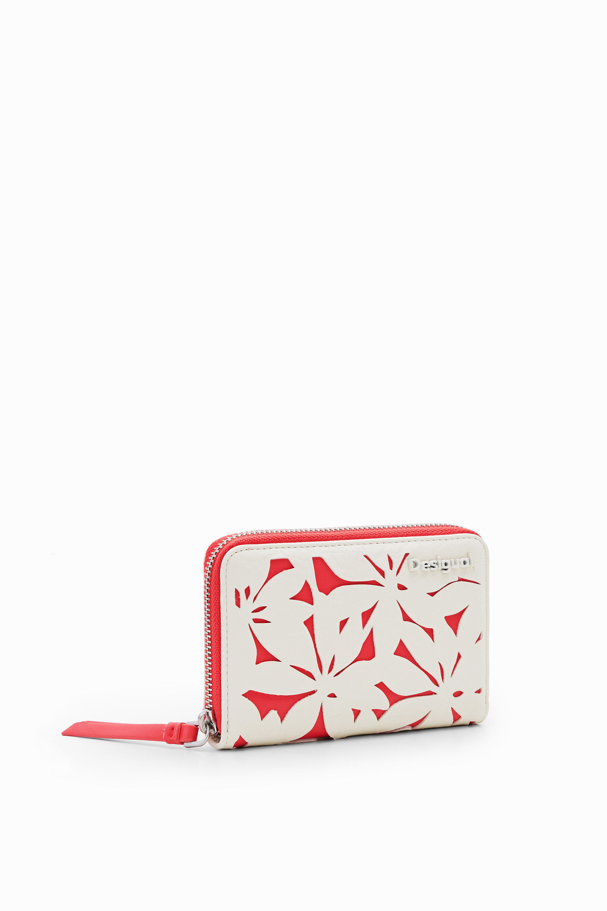 S die-cut floral wallet - ORANGE - U