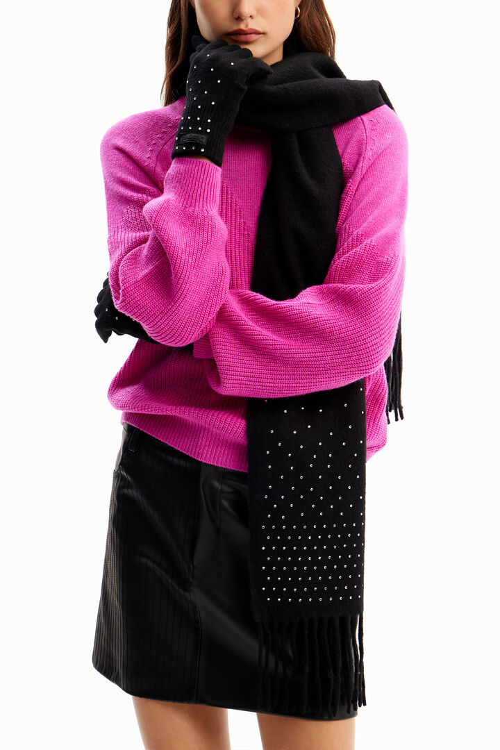 Rhinestone gloves and scarf gift box | Desigual