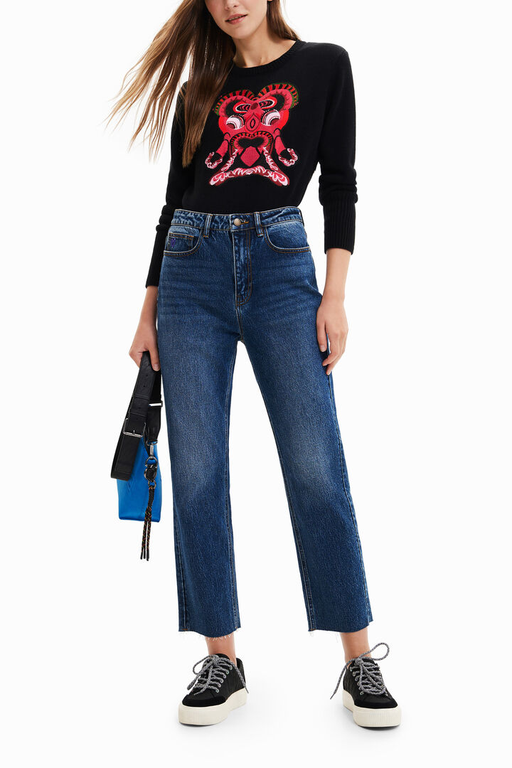 Straight fit cropped jeans | Desigual