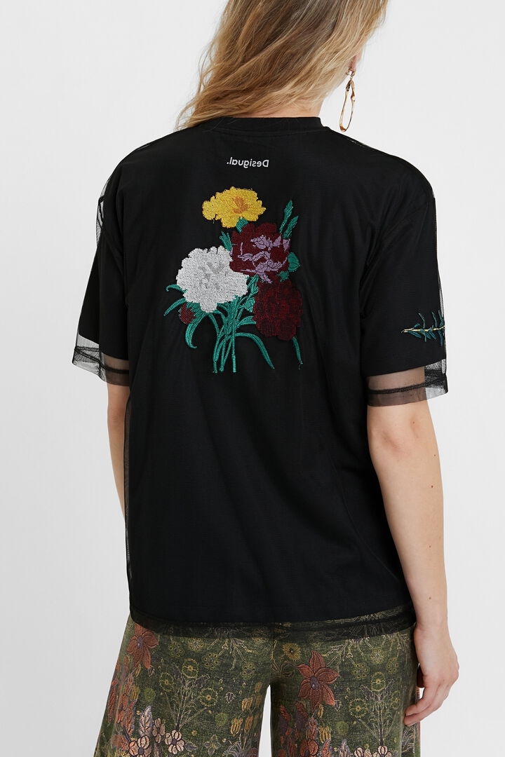 Camiseta rejilla flores | Desigual