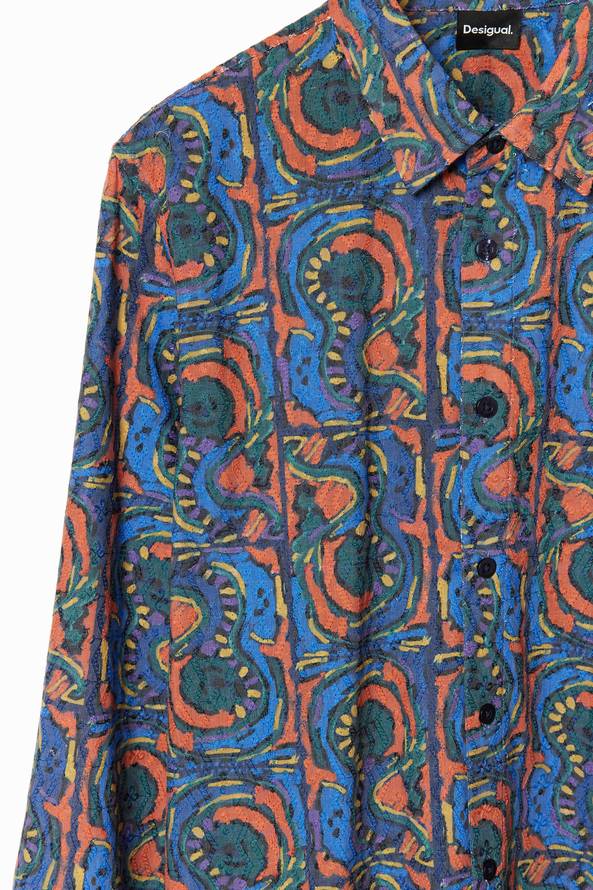 Shop Desigual Arty Embroidered Shirt In Blue