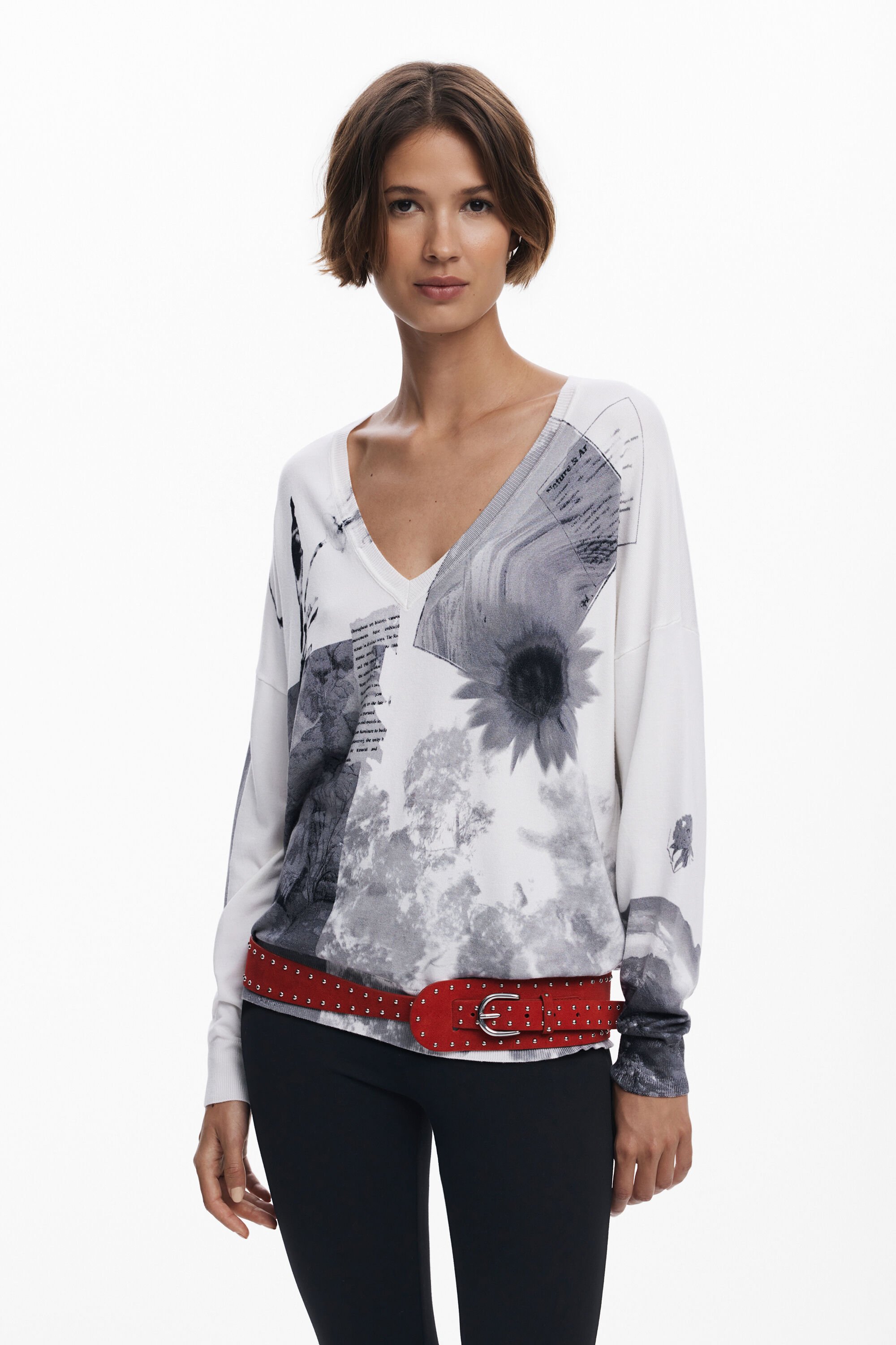 Feiner Collage-Pullover