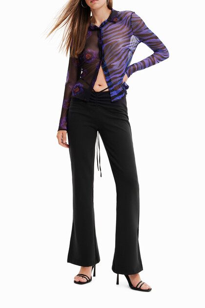 Pantalon froncé noué