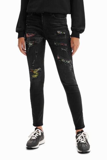 Ripped skinny jeans | Desigual