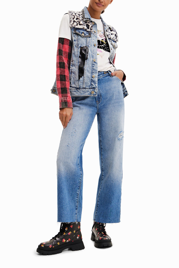 Gilet en jean imprimé animal | Desigual