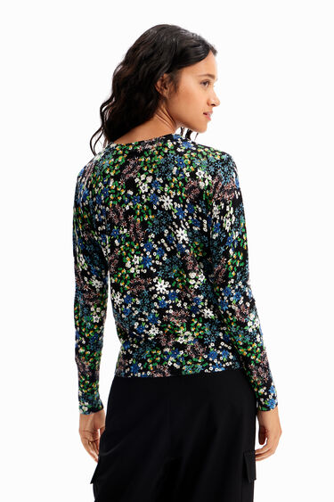 Slim floral fine pullover | Desigual