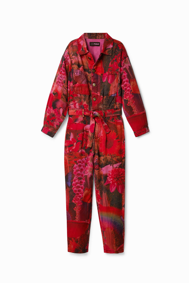 Langer Jumpsuit Garten-Print