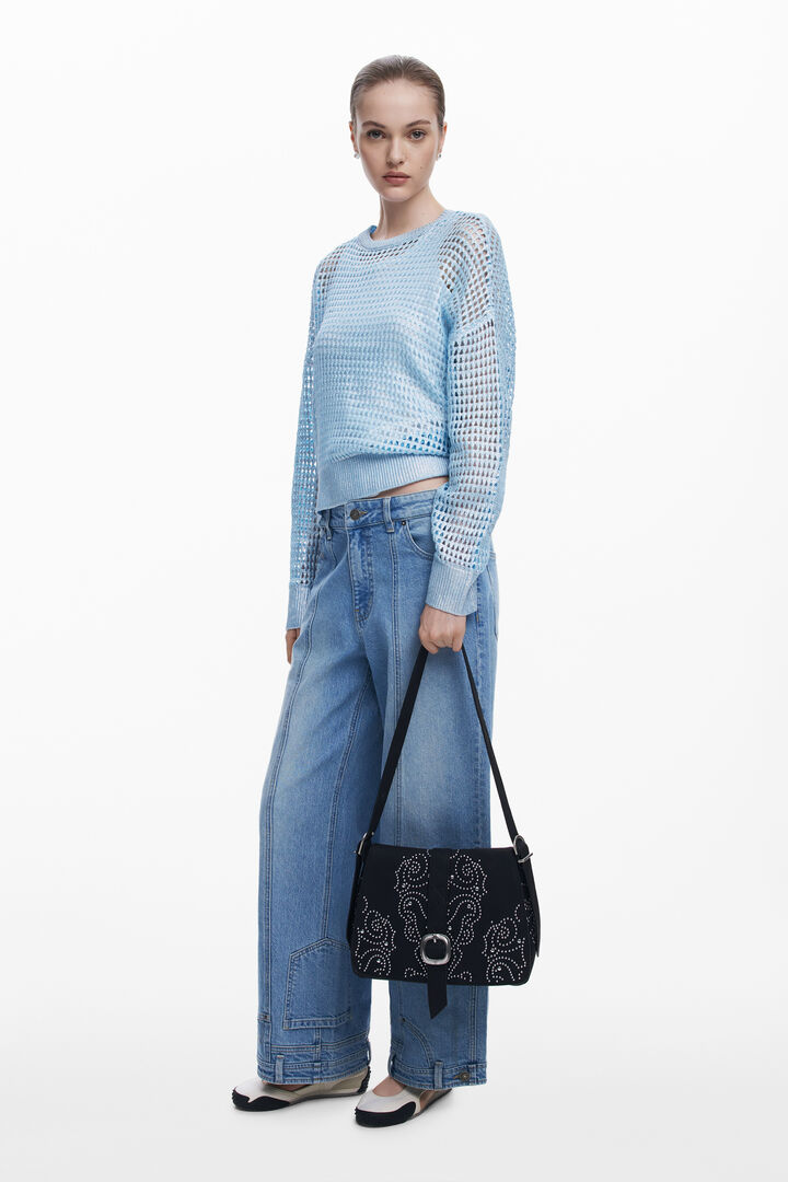 Petit sac bandoulière effet cuir à clous | Desigual