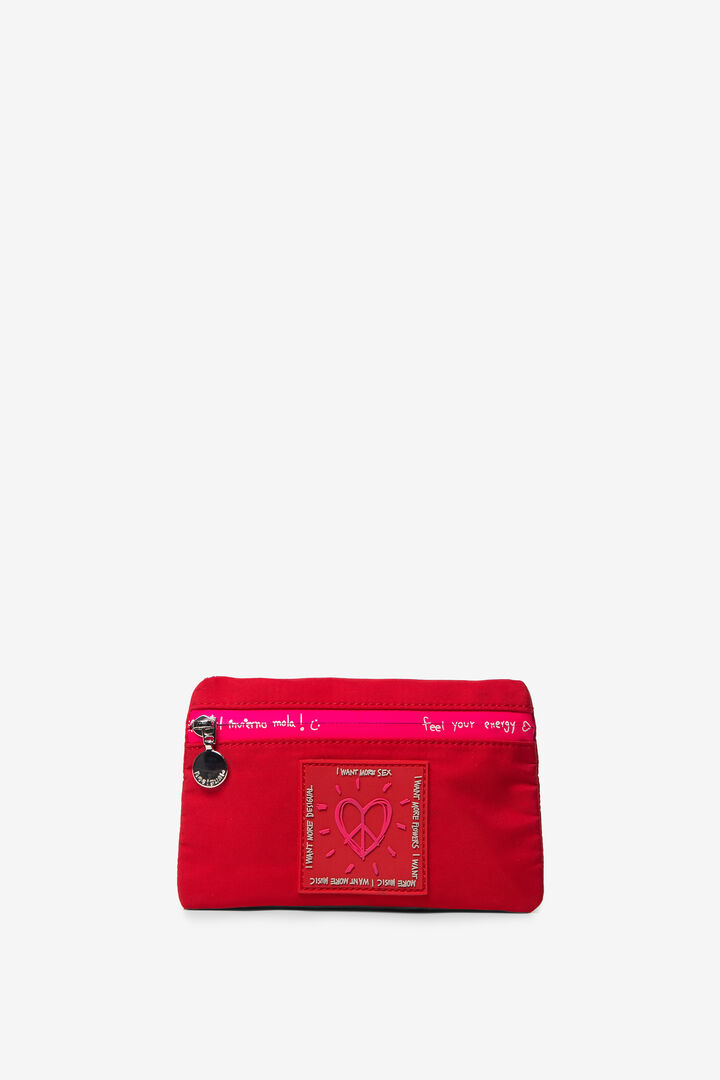 Červená a fuchsiová peňaženka na zips | Desigual