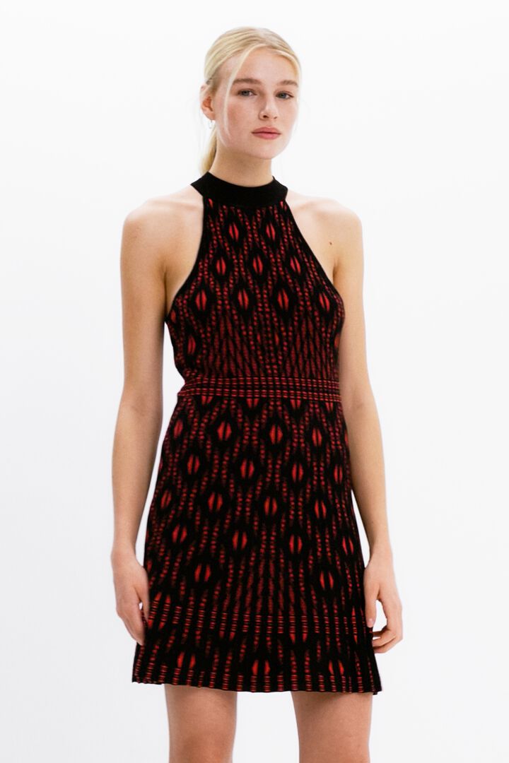 Robe courte maille géométrique | Desigual