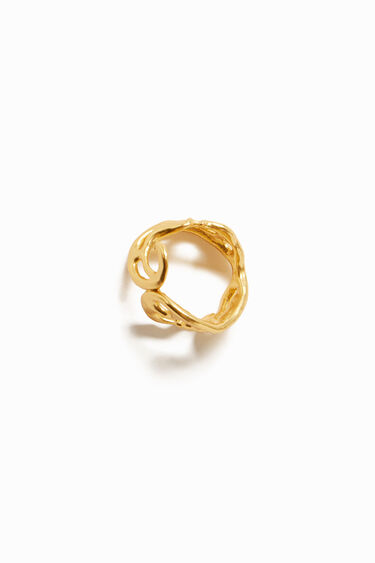 Anillo formas orgánicas baño oro Zalio | Desigual