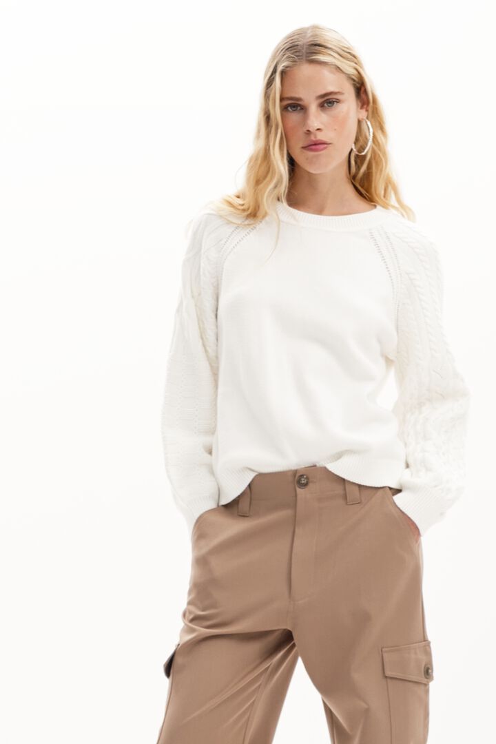 Textured sleeve sweater | Desigual