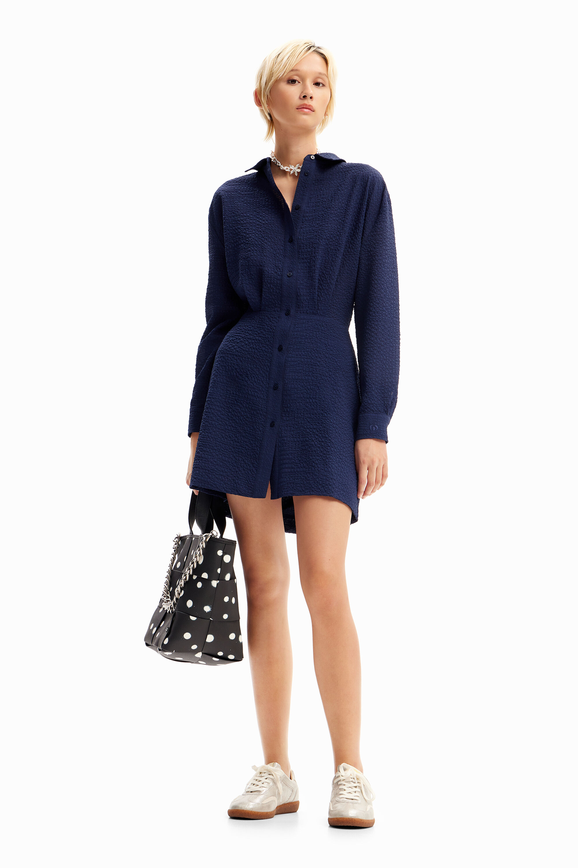 Desigual Short textured shirt dress