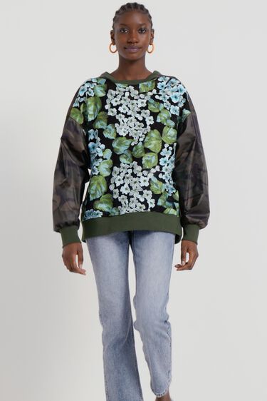 Oversized flower sweatshirt | Desigual