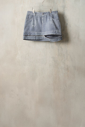 Studio rok van leer met denimlook | Desigual