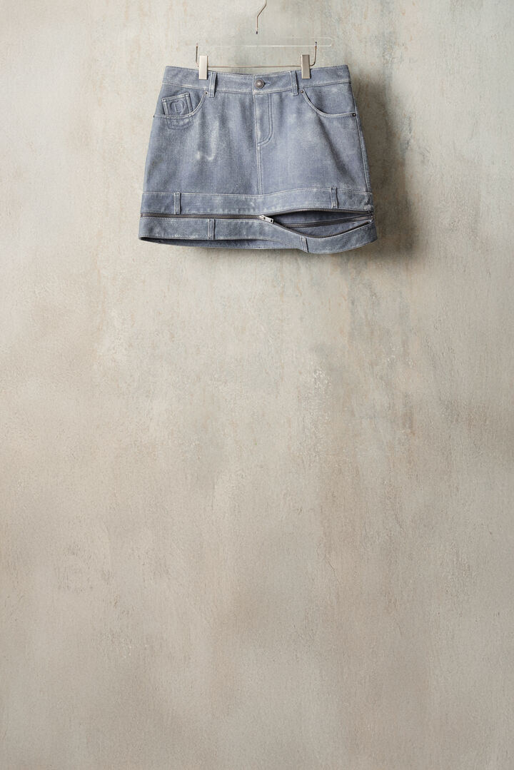 Studio rok van leer met denimlook