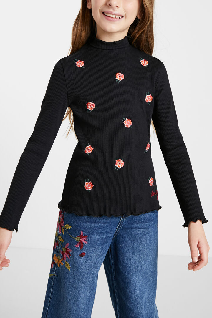 Ribbed T-shirt flowers | Desigual