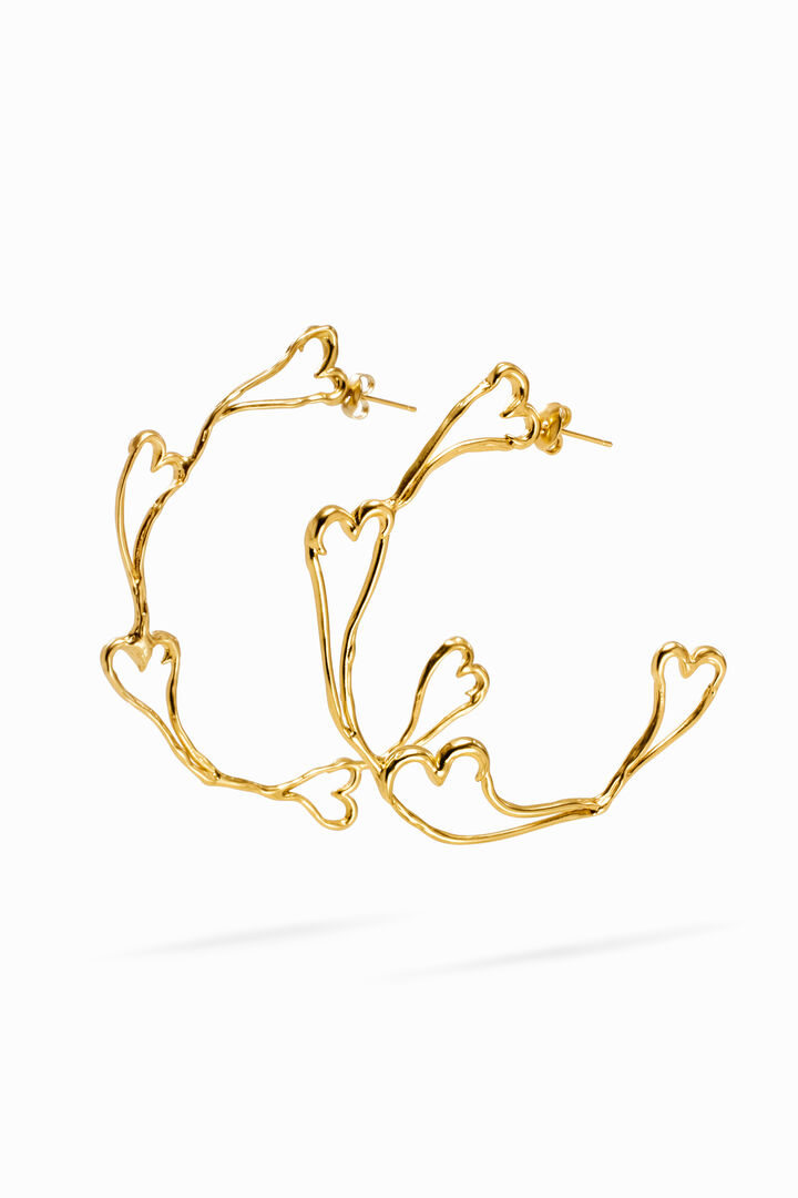 Orecchini cerchio cuore placcati oro Zalio | Desigual