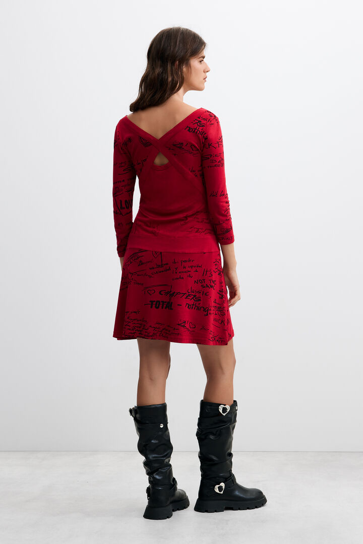 Short dress with vintage print