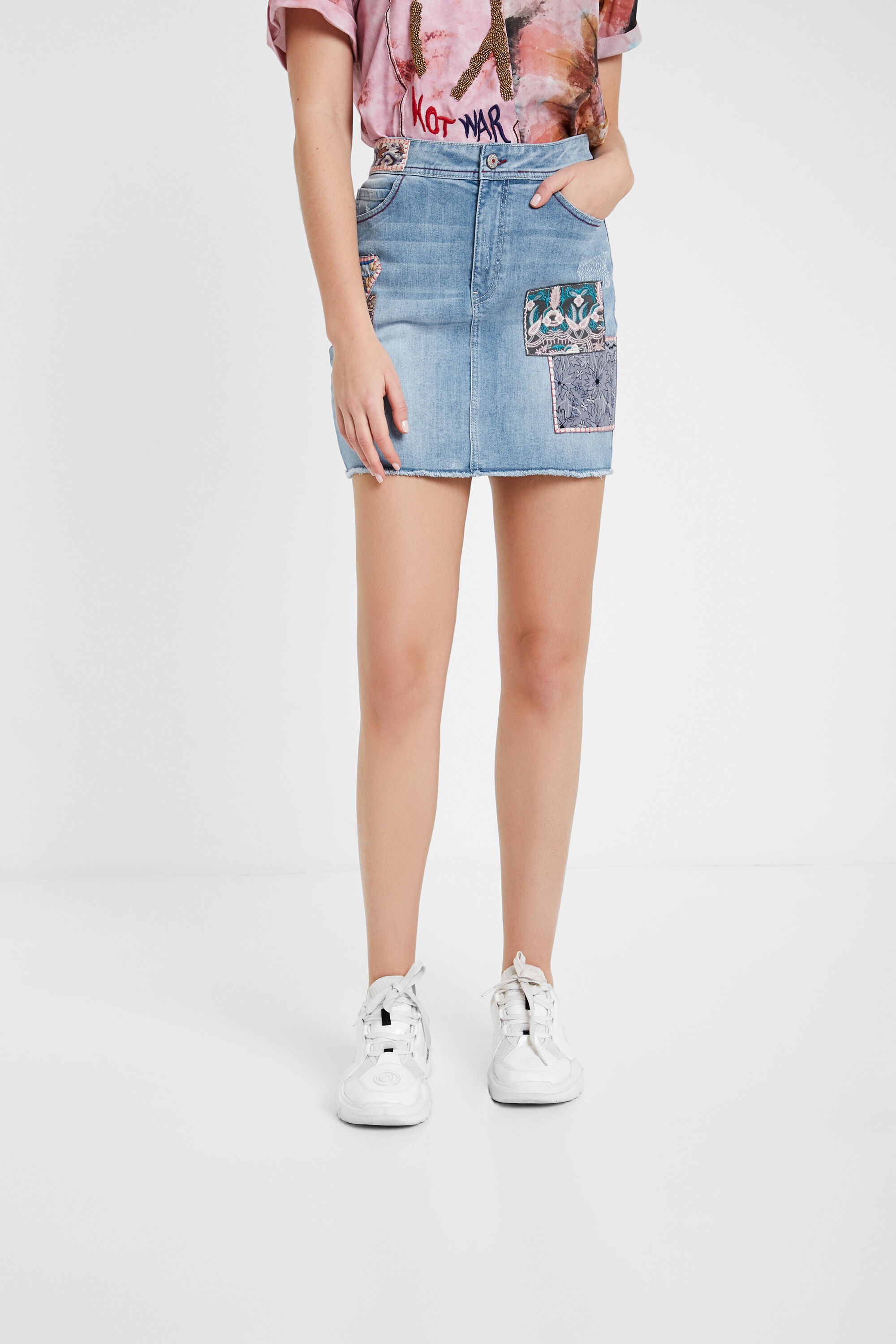 Boho denim skirt Clearance