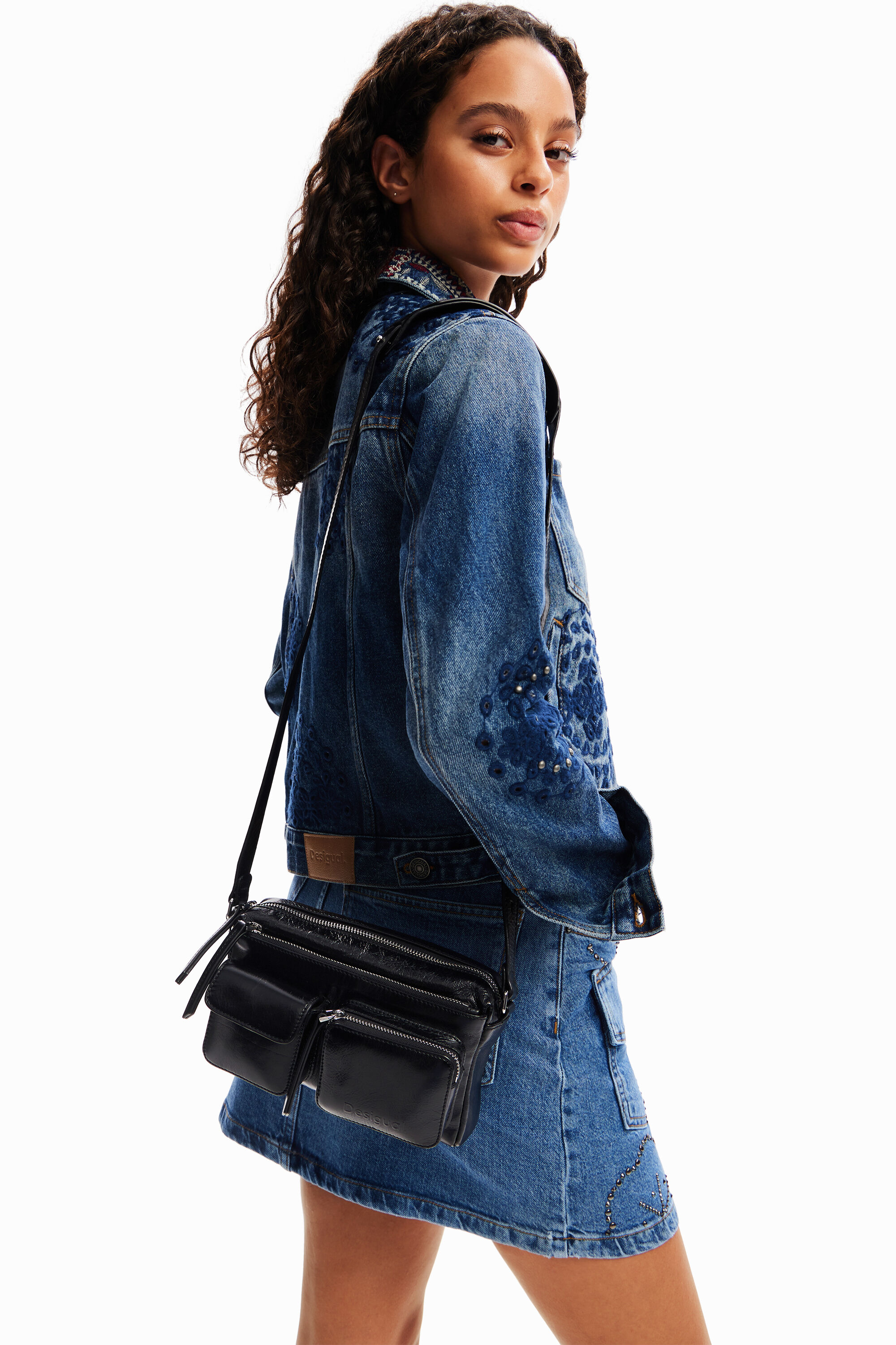 Sac desigual bleu bandouliere discount