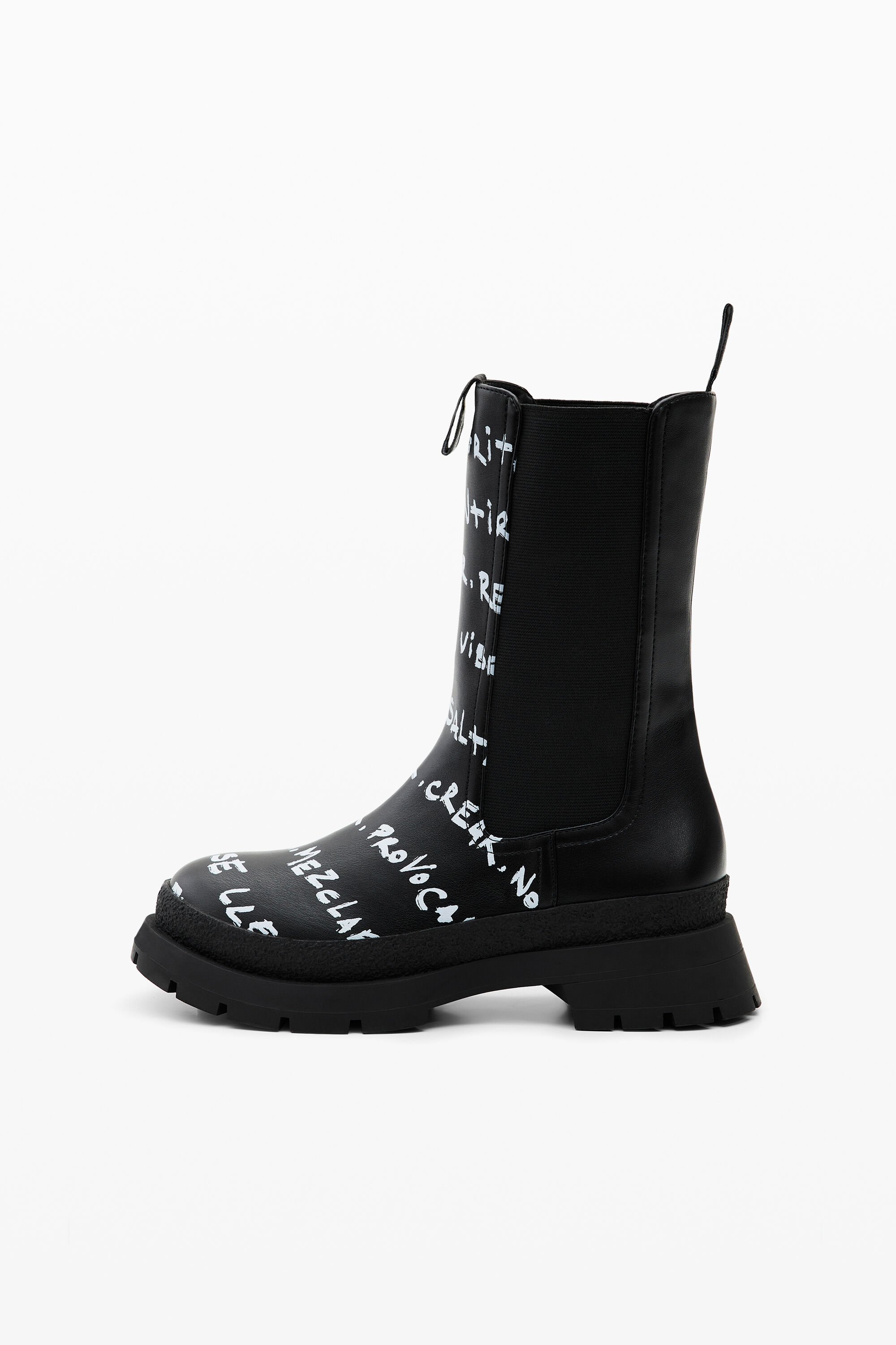 Desigual High Chelsea boots with messages