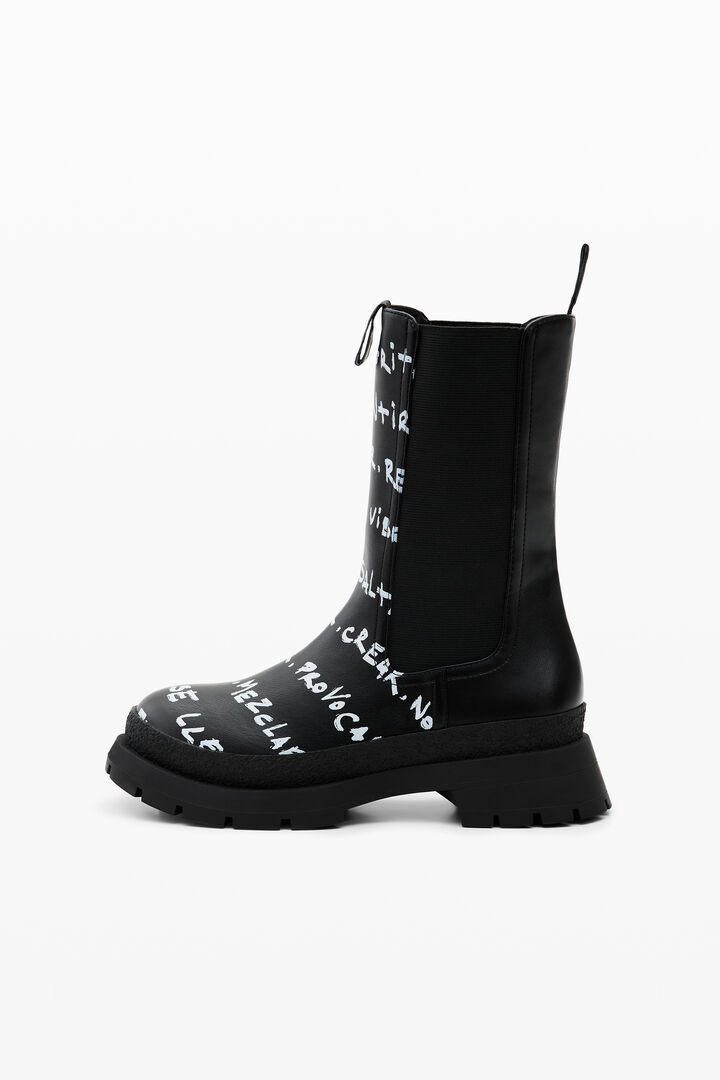 High Chelsea boots with messages