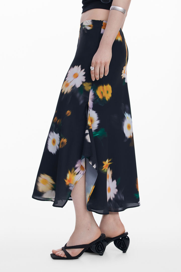 Gonna midi a fiori sfumati | Desigual