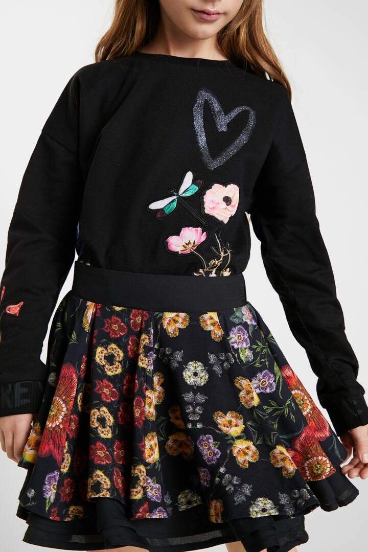 Short skirt flounces flowers | Desigual