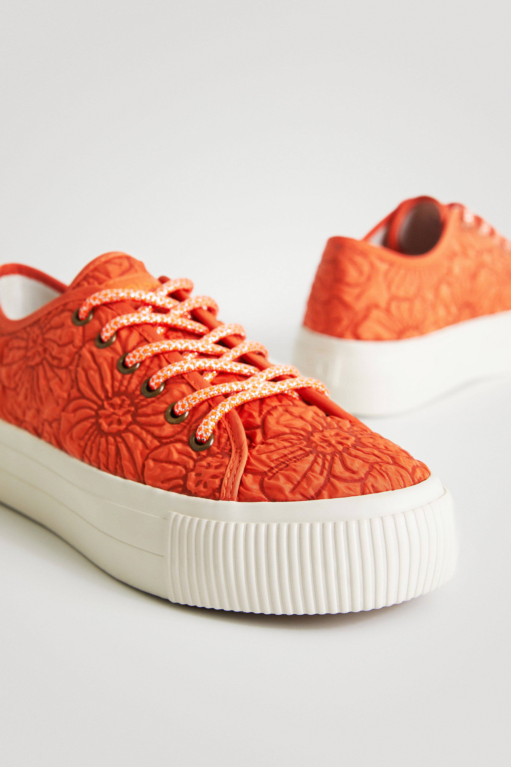 floral platform sneakers