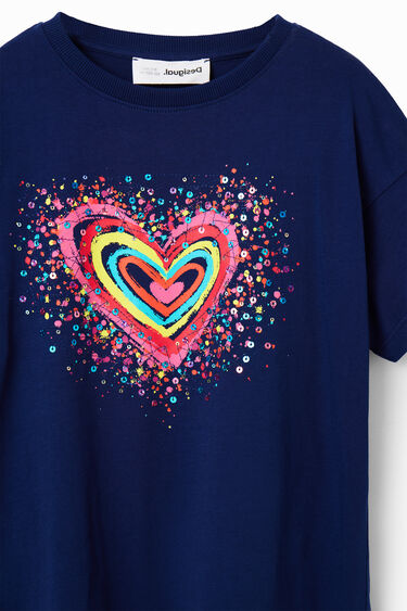 Camiseta corazón lentejuelas | Desigual