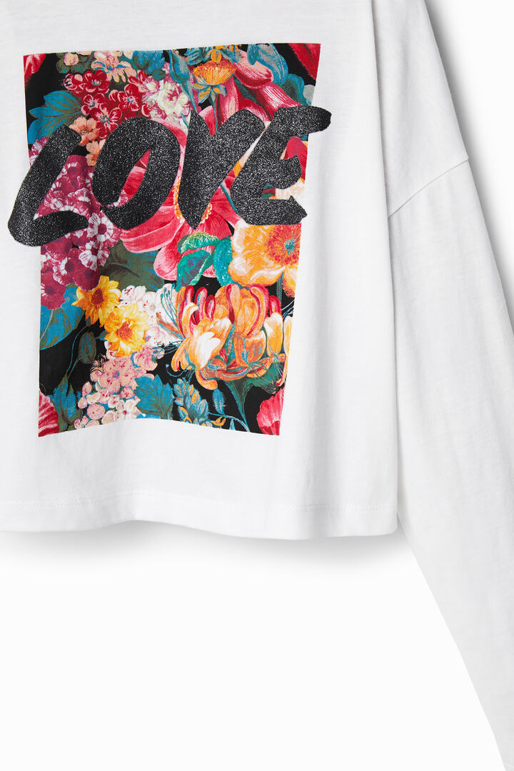 T-shirt curta oversize flores | Desigual