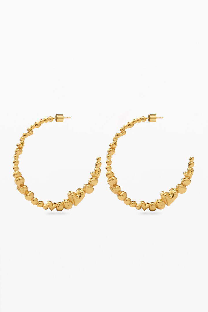 Zalio gold-plated heart hoop earrings | Desigual