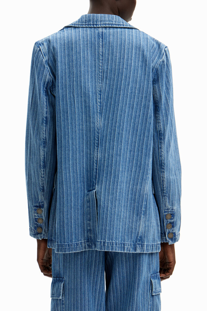 Striped denim blazer | Desigual