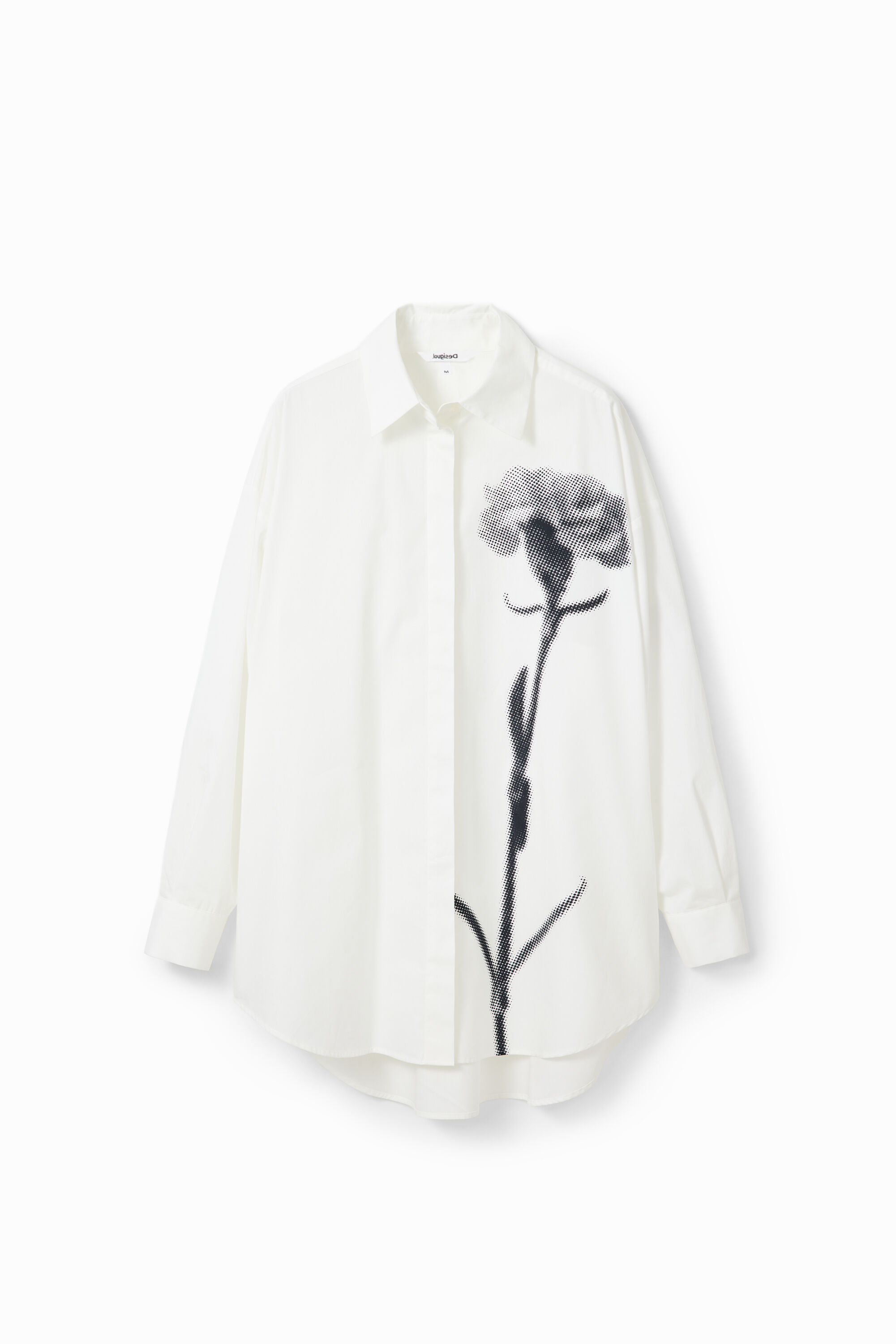 Desigual Oversize Flower Shirt In White
