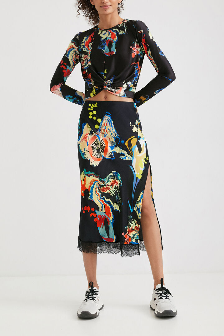 Shirt Blumen geraffte Taille | Desigual