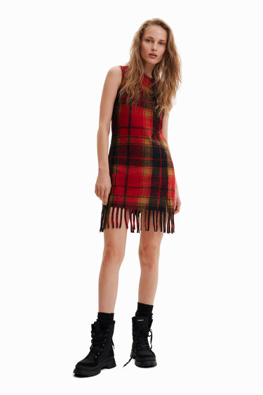 Robe courte ajustée tartan | Desigual