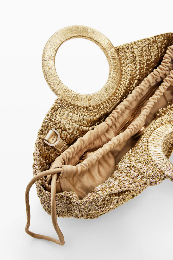 Medium raffia hoop bag | Desigual