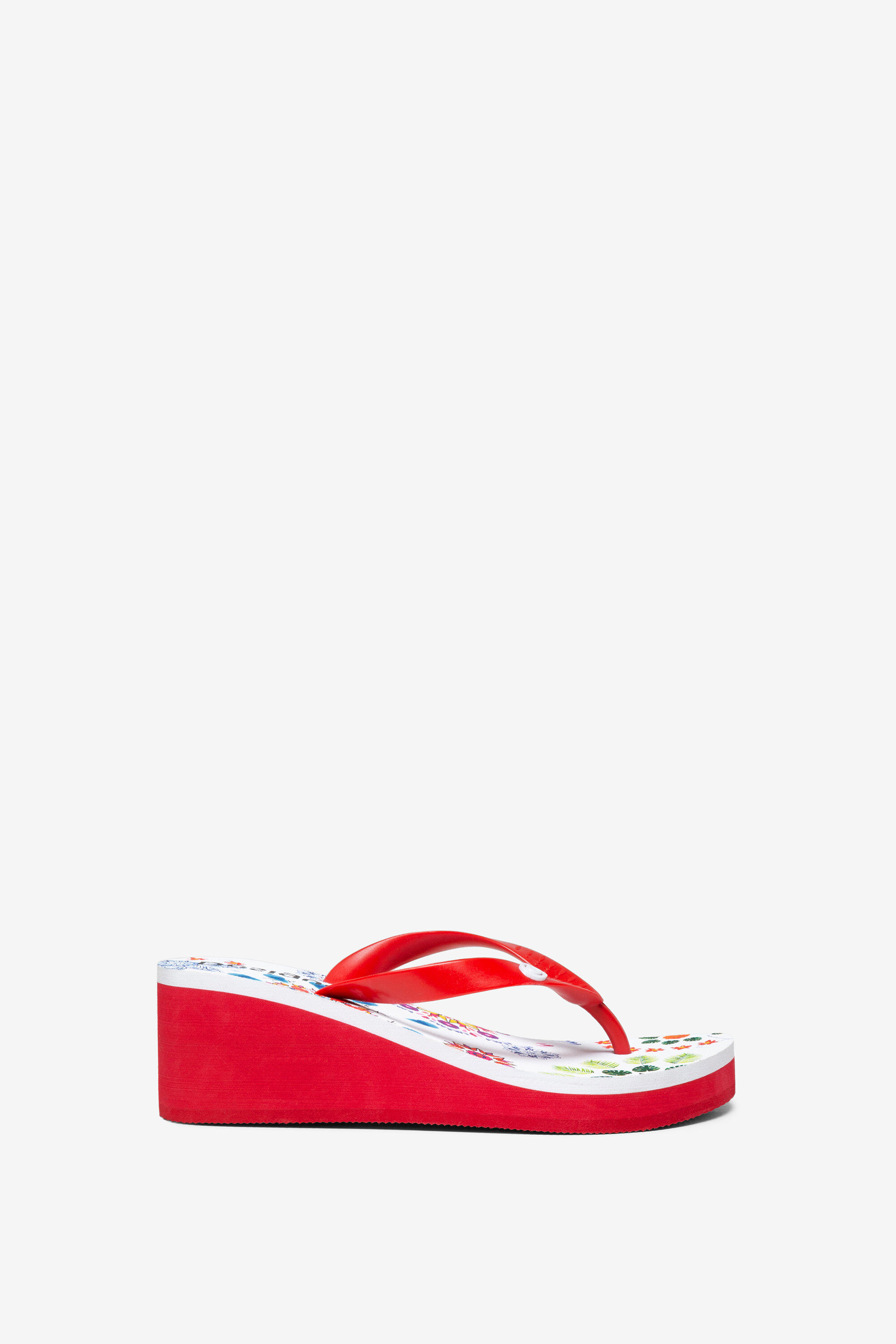 red platform flip flops
