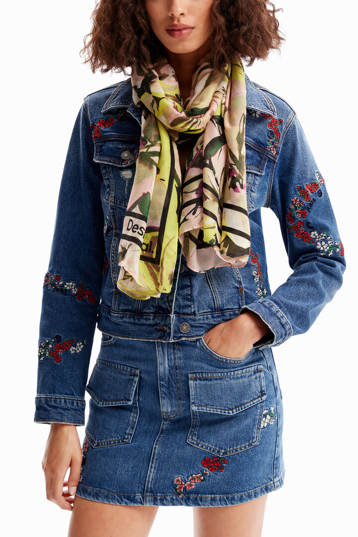 Foulard rectangular flores | Desigual