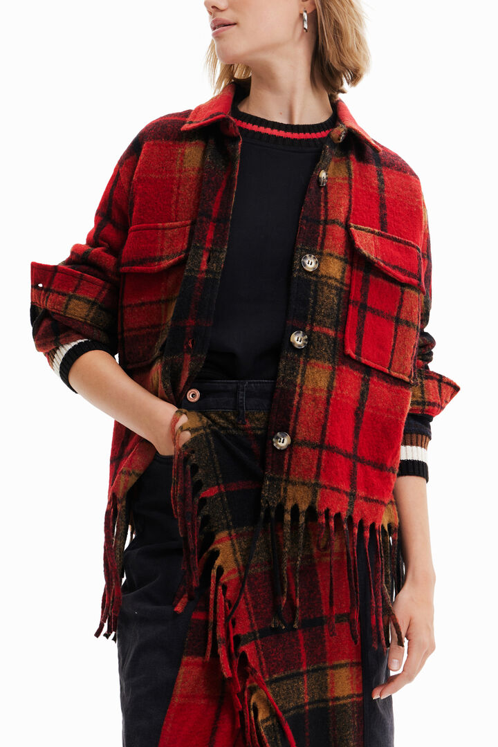 Chaqueta corta lana cuadros | Desigual