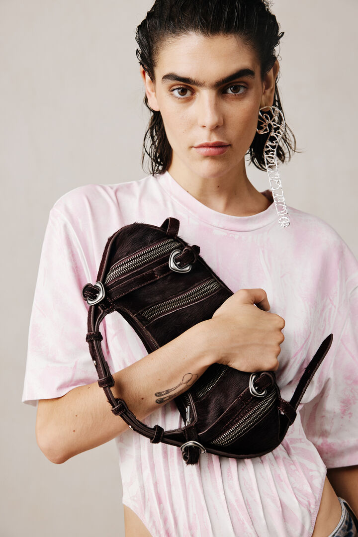 Medium leather bag zippers studio | Desigual