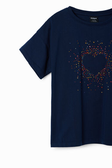 Koszulka z sercem i koralikami strass | Desigual