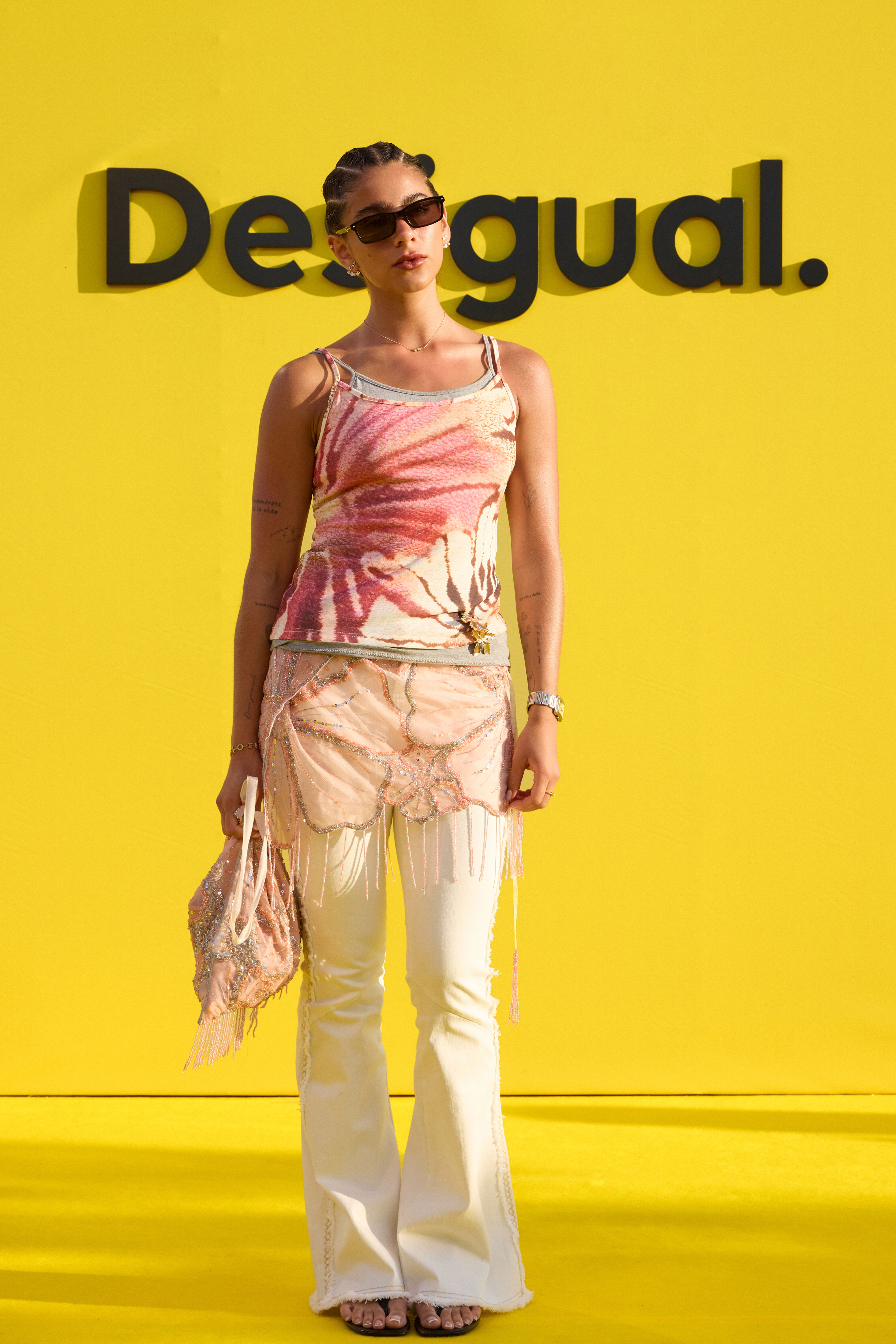 Desigual Donna Material Finishes Maglietta A Maniche Corte Stampata Piccolo