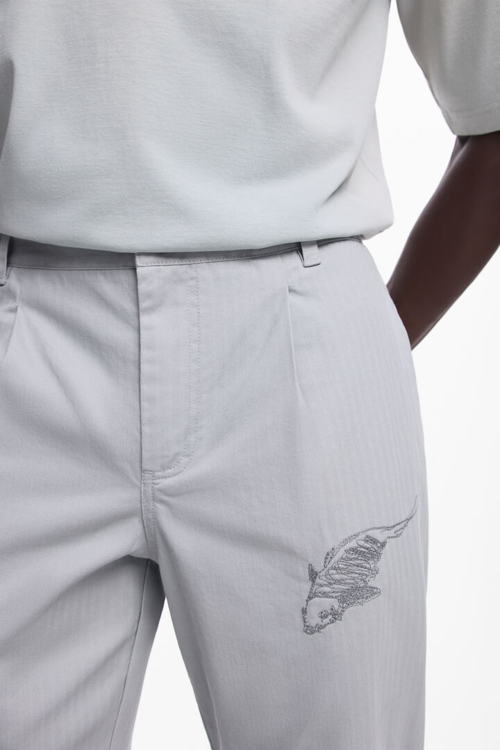 Calça comprida alfaiataria bordada | Desigual