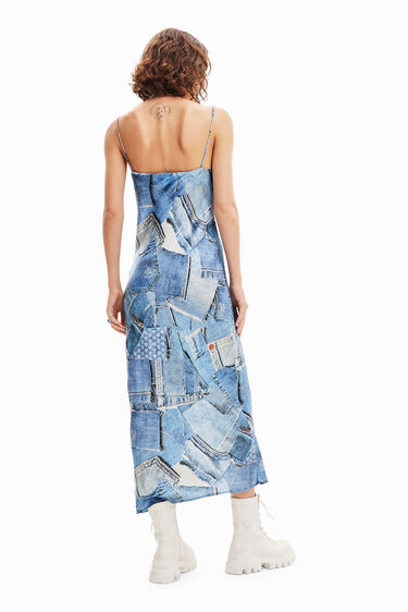 Denim patchwork midi dress | Desigual