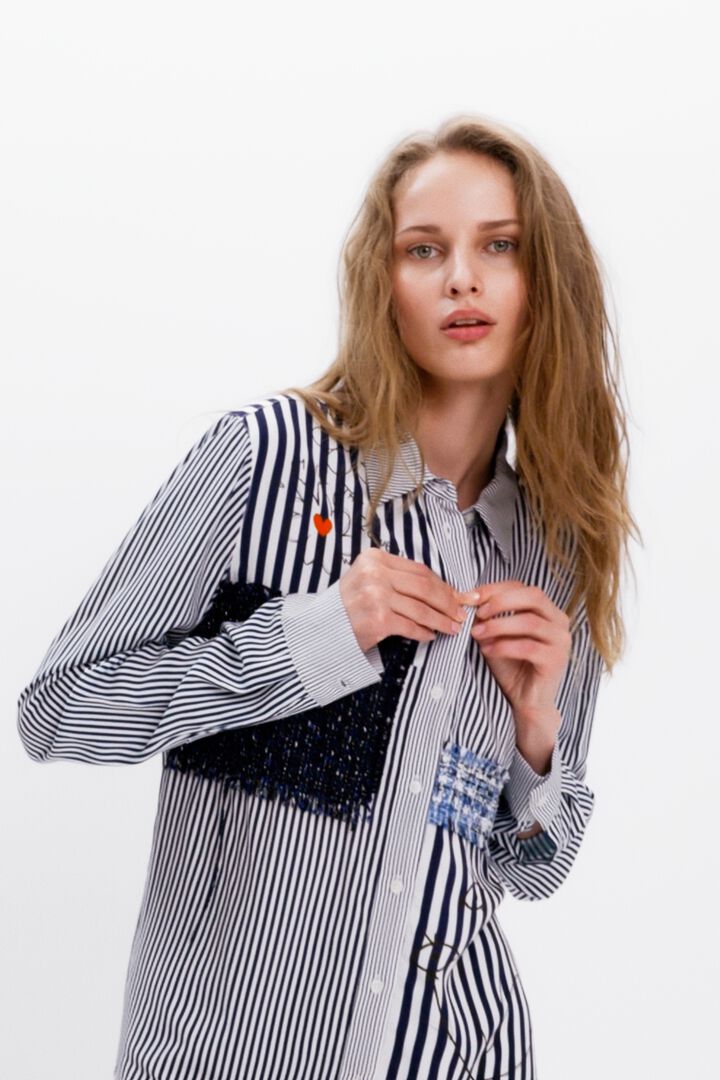 Tweed patches shirt | Desigual