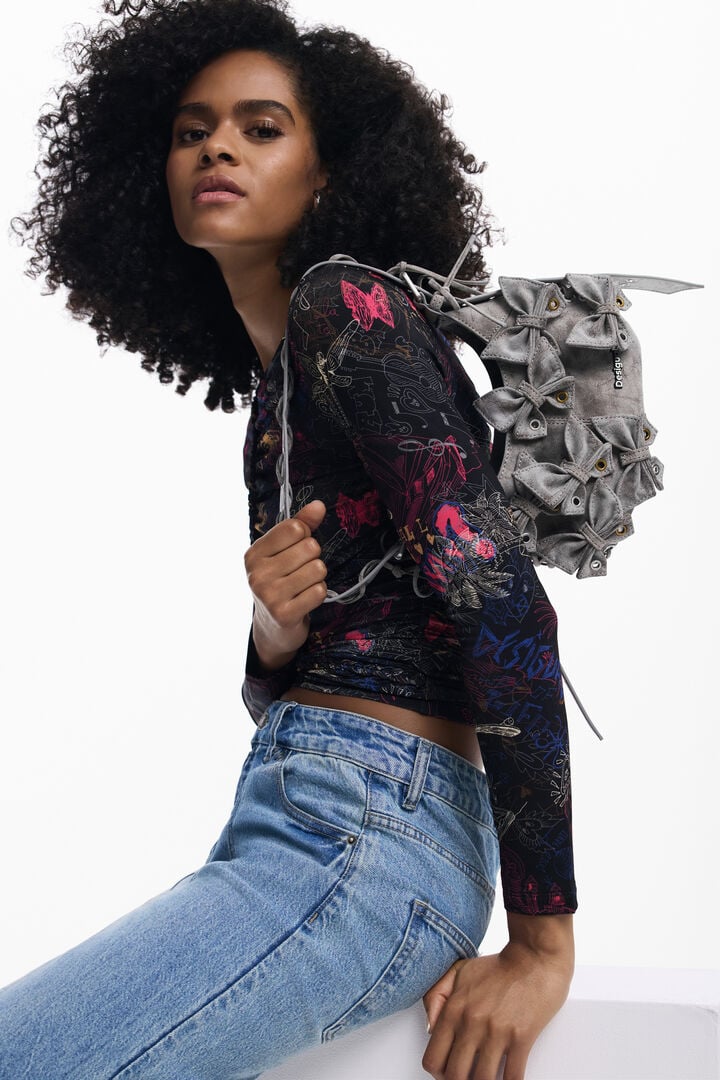 Bolso apliques mariposas pequeño | Desigual